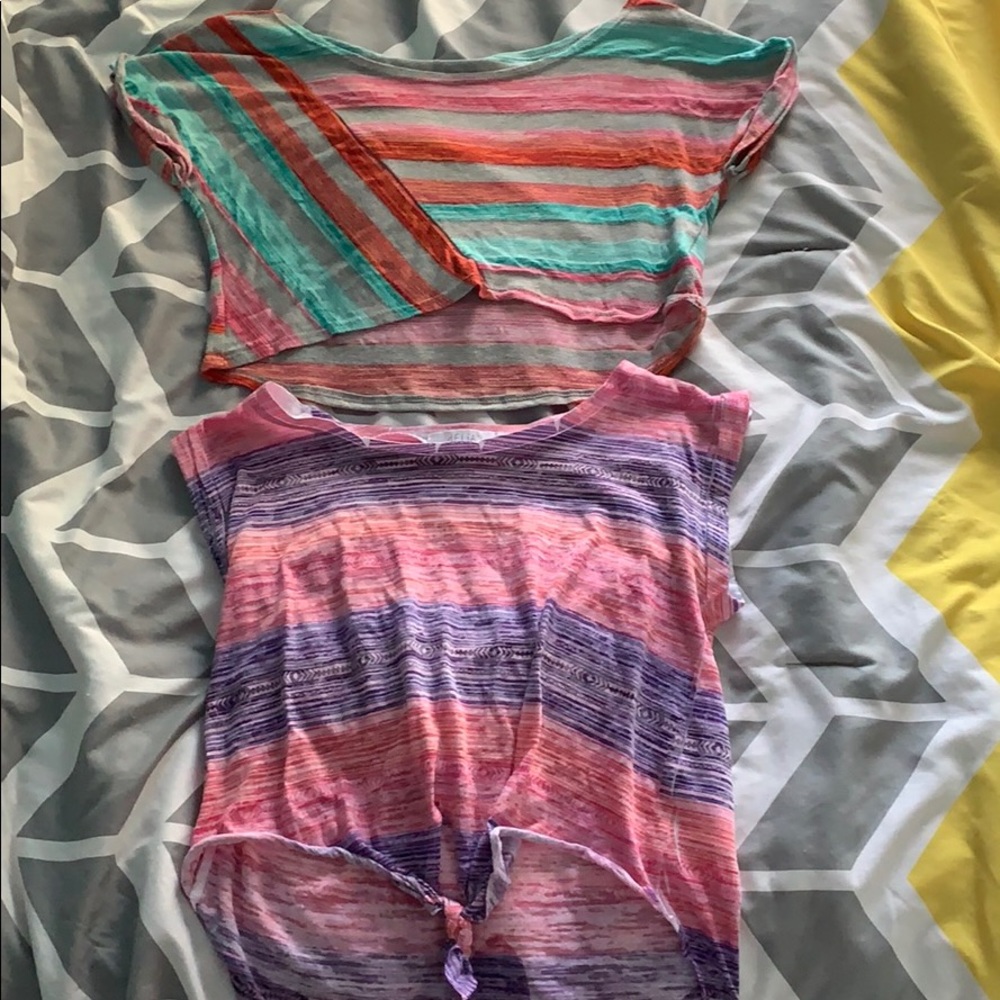 Bundle of two stripped crop tops